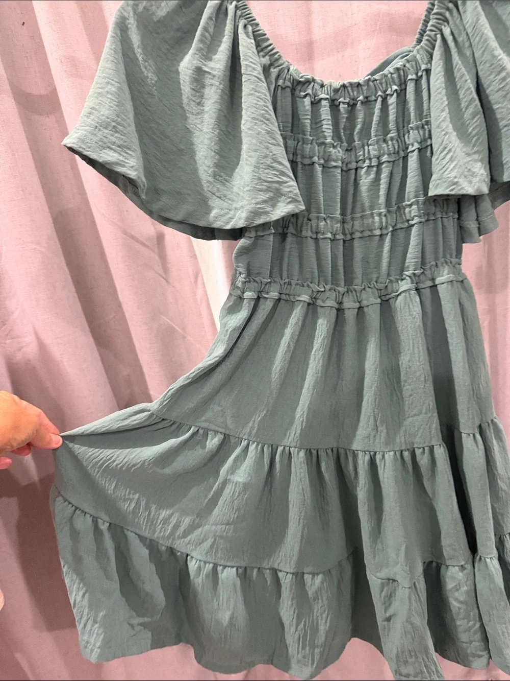 Bonnie Jean Mint Green Tiered Smocked Dress